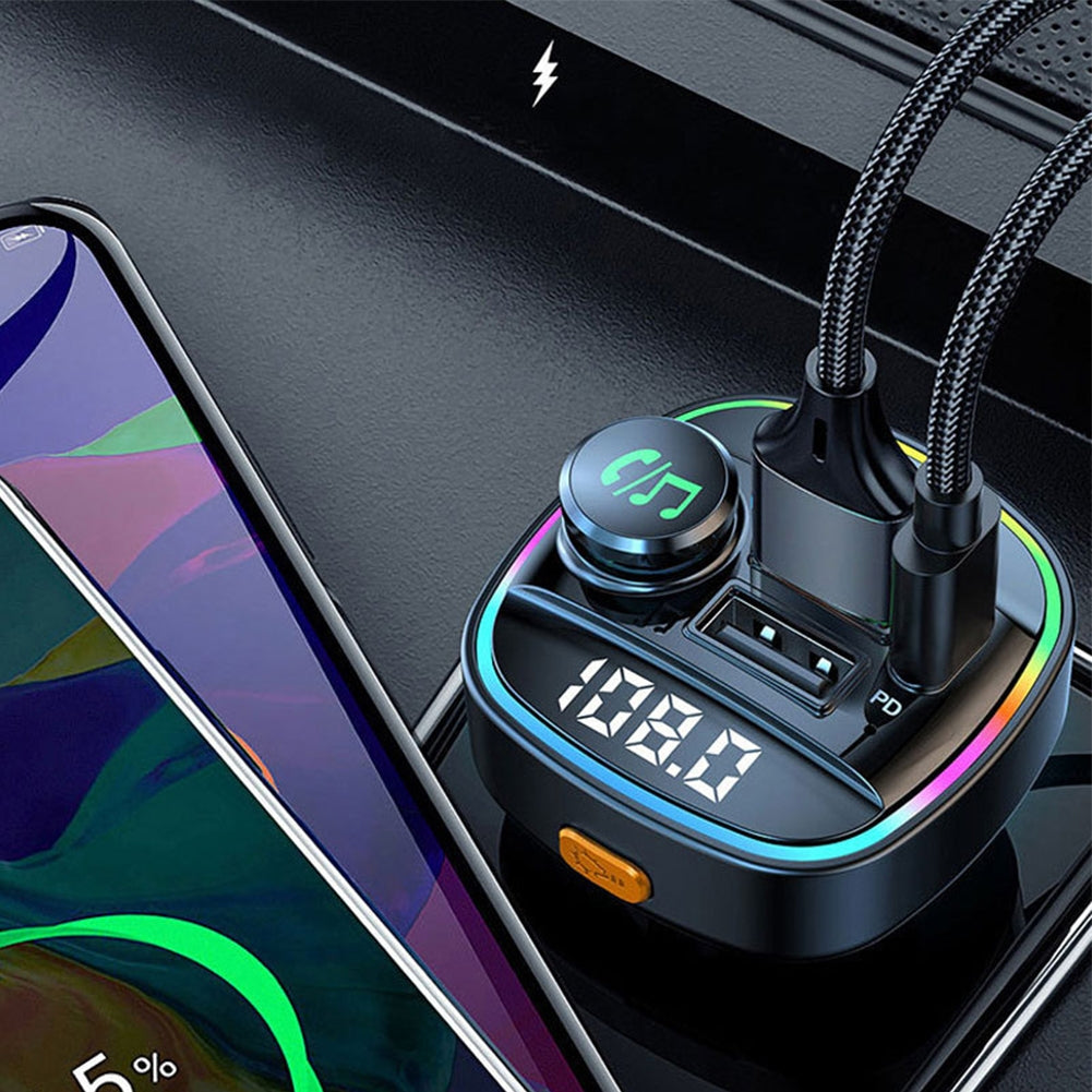 C22 Car Bluetooth-compatible Mp3 Player Fm Transmitter Hands-free Call Stereo Music Playback With Usb Adapter black - Premium Car Chargers from Rapidvehicles - Just $26.99! Shop now at Rapidvehicles