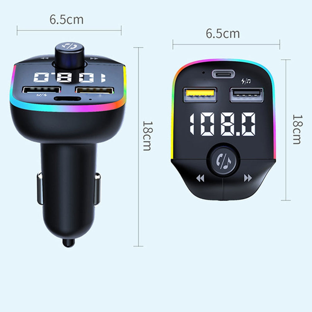 Car Fm Transmitter Bluetooth-compatible Handsfree Calling Wireless Car Kit Stereo Mp3 Music Player Usb Charger black - Premium Car Chargers from Rapidvehicles - Just $24.99! Shop now at Rapidvehicles