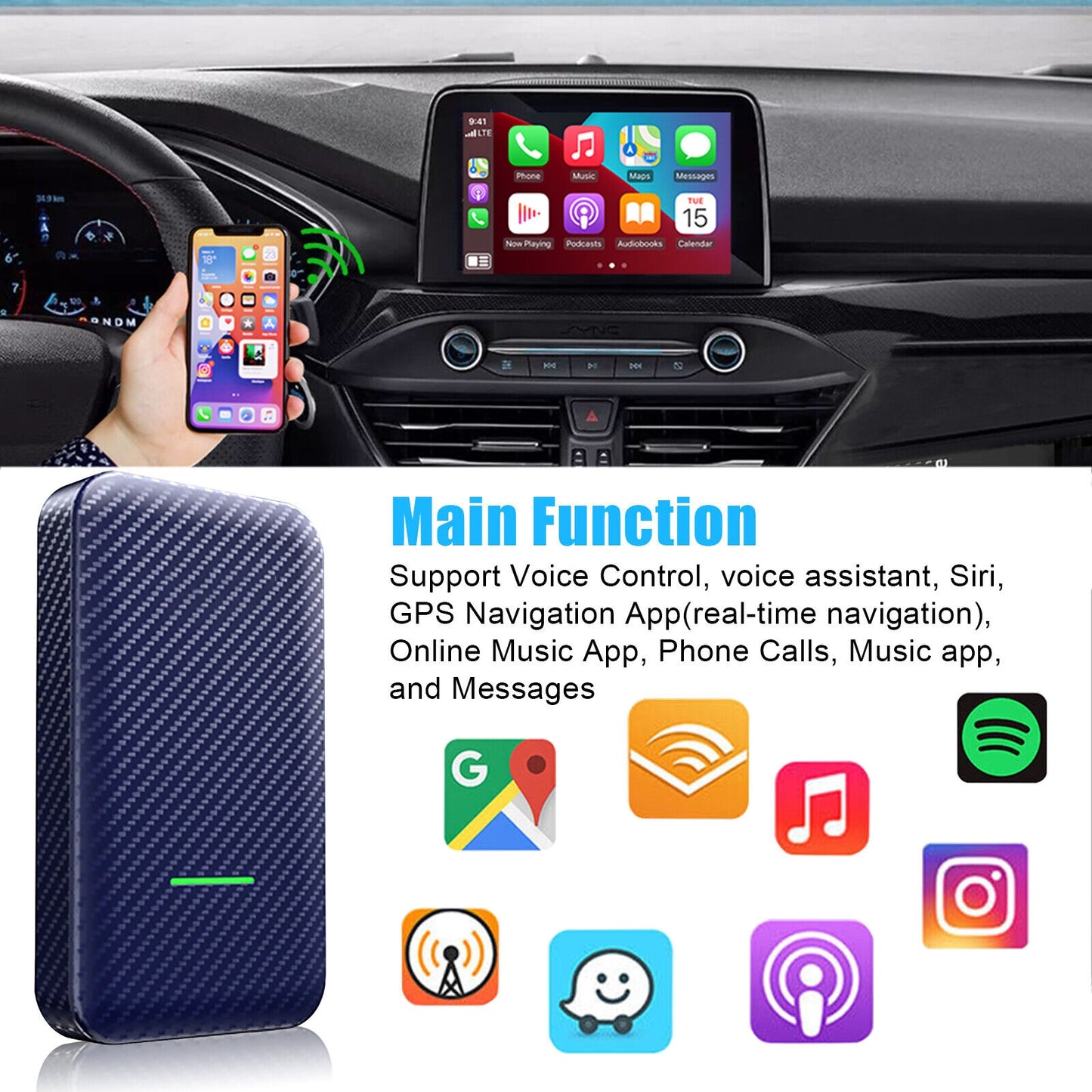 Carlinkit 4.0 Car Adapter Compatible for Carplay to Wireless - Premium Other Car Electronics from Rapidvehicles - Just $109.99! Shop now at Rapidvehicles