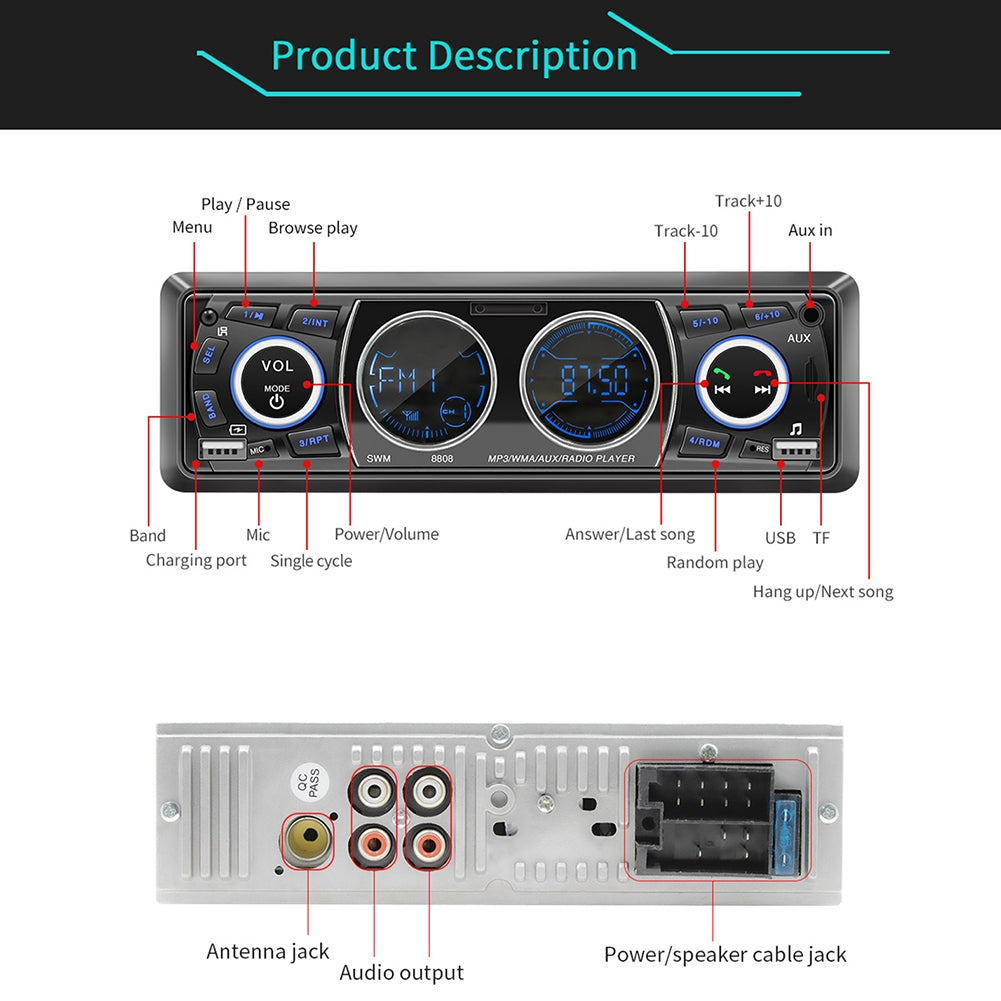 Car Radio 12V Mp3 Player Dashboard Bluetooth Hands-free Kit - Premium Other Car Electronics from Rapidvehicles - Just $49.99! Shop now at Rapidvehicles