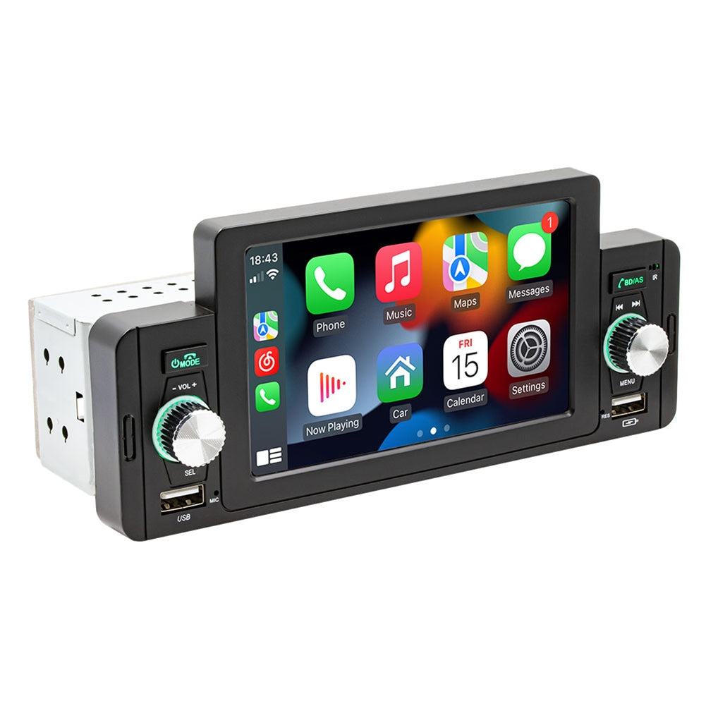 US 5-inch 1 Din Car Mp5 Player Bluetooth-compatible Mp4 Radio Compatible For Carplay Mobile Phone Interconnected black - Premium Automotive from Rapidvehicles - Just $79.99! Shop now at Rapidvehicles