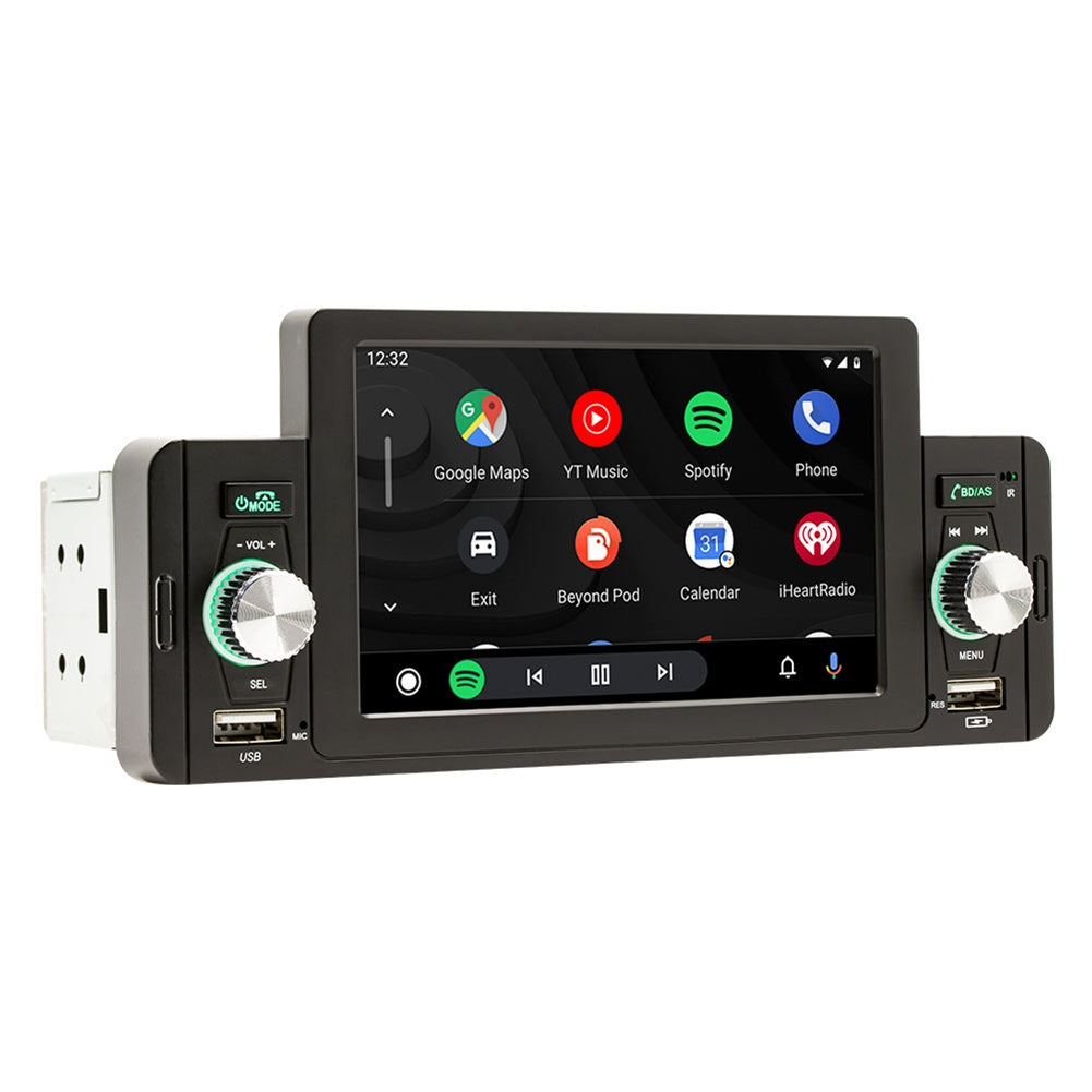 US 5-inch 1 Din Car Mp5 Player Bluetooth-compatible Mp4 Radio Compatible For Carplay Mobile Phone Interconnected black - Premium Automotive from Rapidvehicles - Just $79.99! Shop now at Rapidvehicles