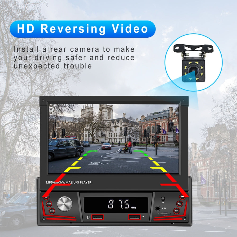 7-inch Car Multimedia Mp5 Player Retractable Screen Bluetooth - Premium Car Rear View Camera from Rapidvehicles - Just $136.99! Shop now at Rapidvehicles