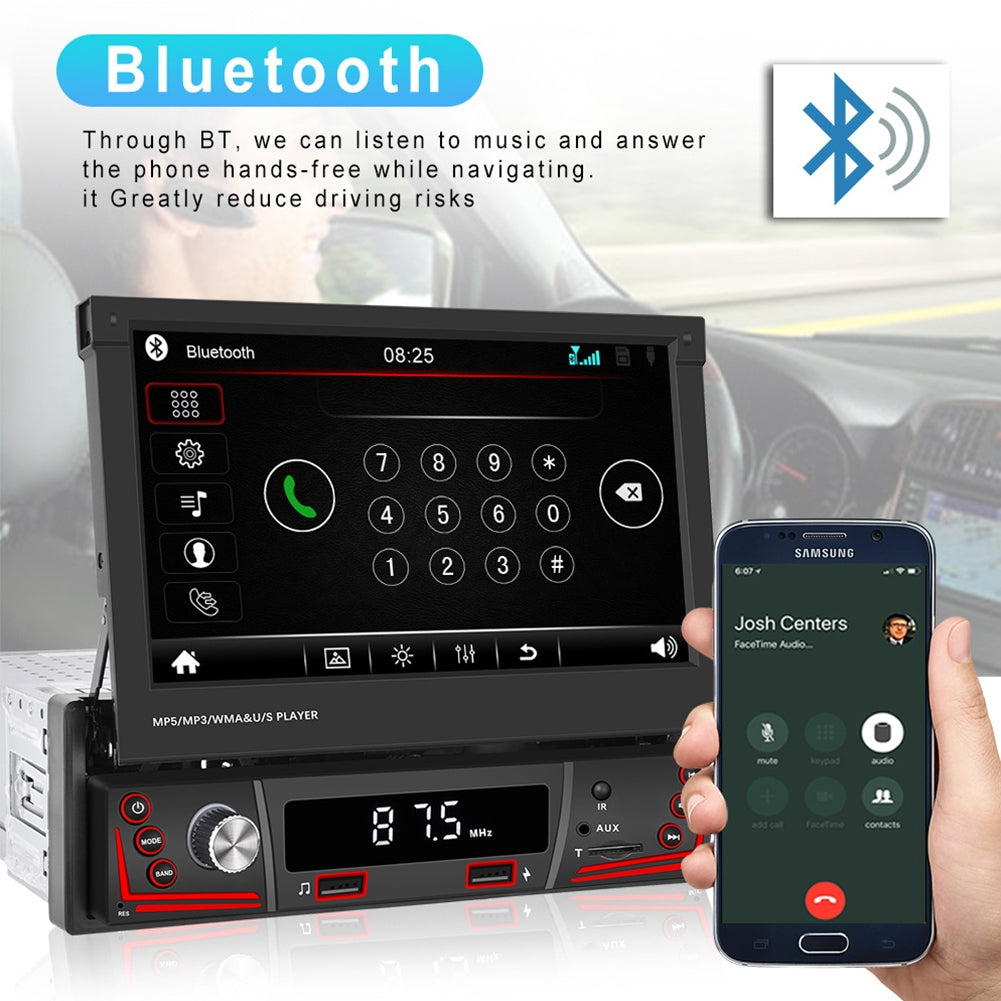 7-inch Car Multimedia Mp5 Player Retractable Screen Bluetooth - Premium Car Rear View Camera from Rapidvehicles - Just $136.99! Shop now at Rapidvehicles