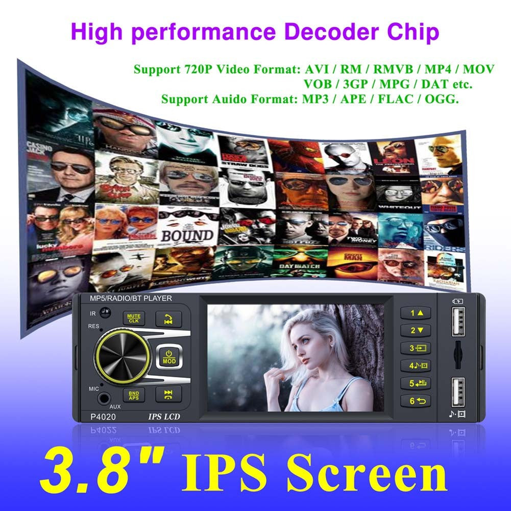 3.8 Inch Car Radio Ips Screen Bluetooth 2.0 Mp5 Player with - Premium Other Car Electronics from Rapidvehicles - Just $75.59! Shop now at Rapidvehicles