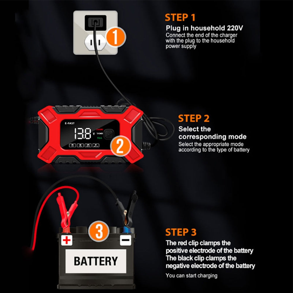 Full Automatic Car Battery Charger Lcd Display 12v Intelligent - Premium Other Car Electronics from Rapidvehicles - Just $47.99! Shop now at Rapidvehicles