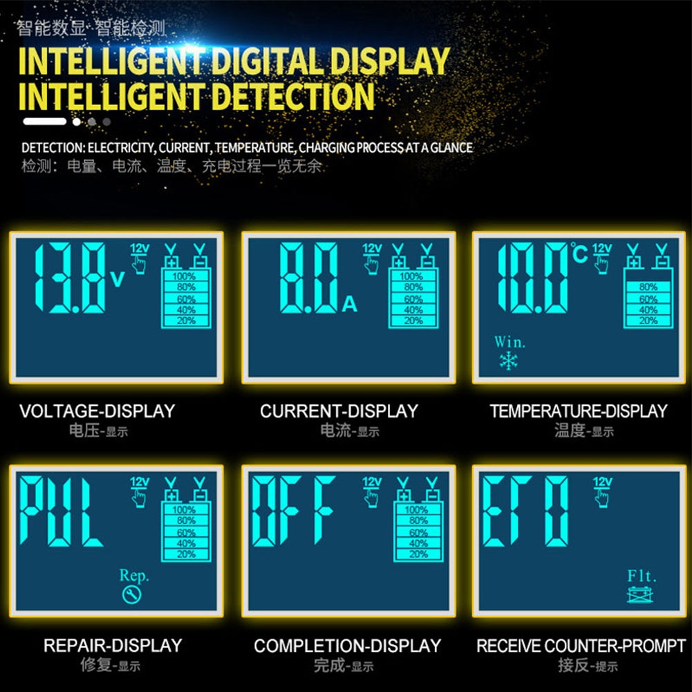 12v 24v Full Automatic Car Battery Charger Lcd Display Smart - Premium Other Car Electronics from Rapidvehicles - Just $51.99! Shop now at Rapidvehicles