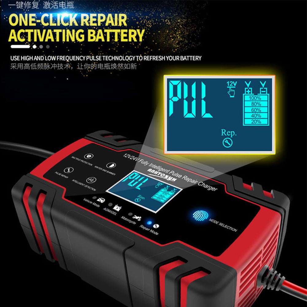 12v 24v Full Automatic Car Battery Charger Lcd Display Smart - Premium Other Car Electronics from Rapidvehicles - Just $51.99! Shop now at Rapidvehicles