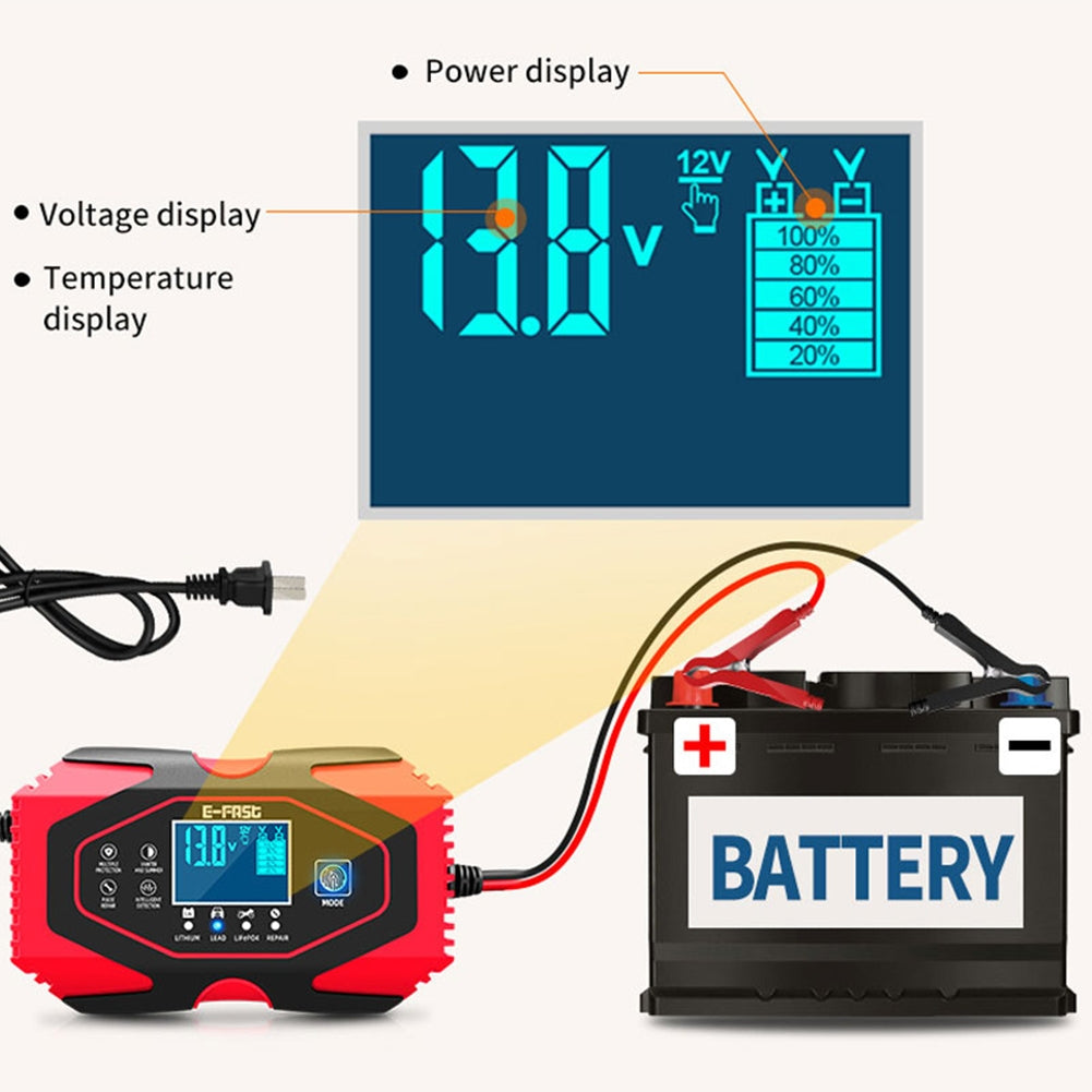 12v 24v Full Automatic Car Battery Charger Lithium Battery Charging Repair Adapter for Lead-acid Batteries US Plug - Premium Other Car Electronics from Rapidvehicles - Just $41.99! Shop now at Rapidvehicles