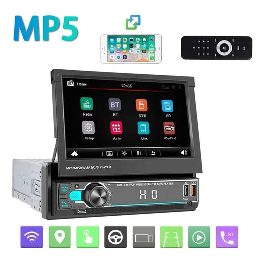 1 Din Car Mp5 Player 7-inch Manual Retractable Touch Screen - Premium Car DVR from Rapidvehicles - Just $110.69! Shop now at Rapidvehicles