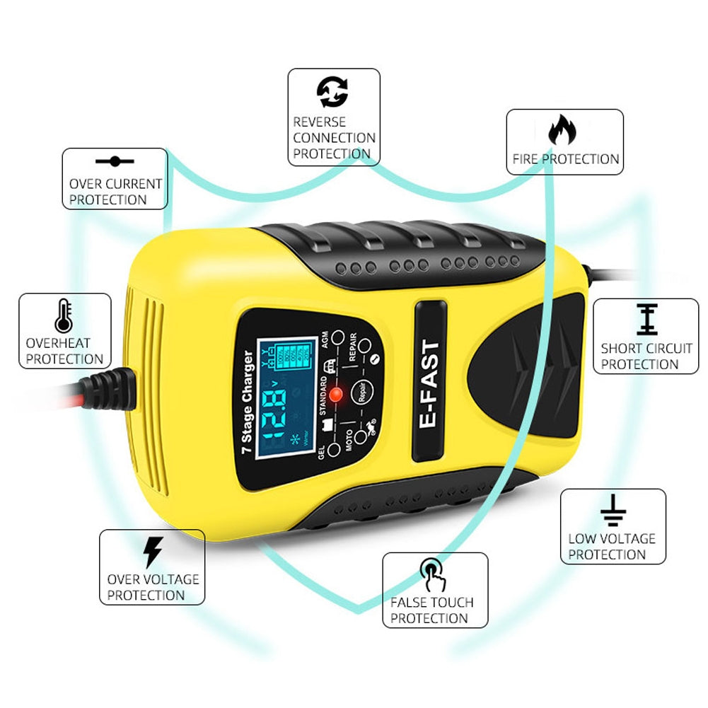 Car Motorcycle Battery Charger 12v 7-stage Multi-battery Mode - Premium Other Car Electronics from Rapidvehicles - Just $53.99! Shop now at Rapidvehicles