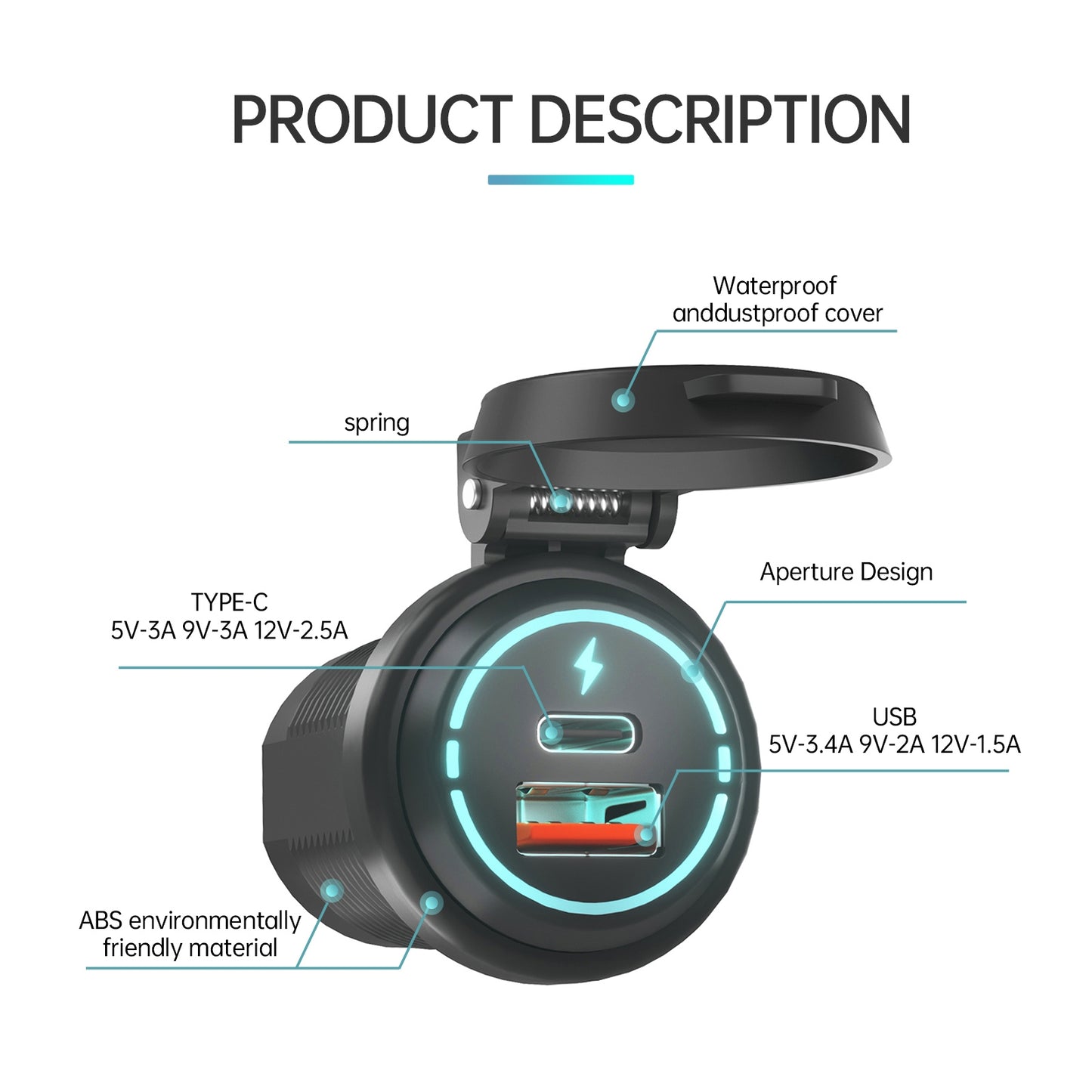 Car Mobile Phone Charger Dual-port Fast Charging 12-24V Usb Power - Premium Car Chargers from Rapidvehicles - Just $35.99! Shop now at Rapidvehicles