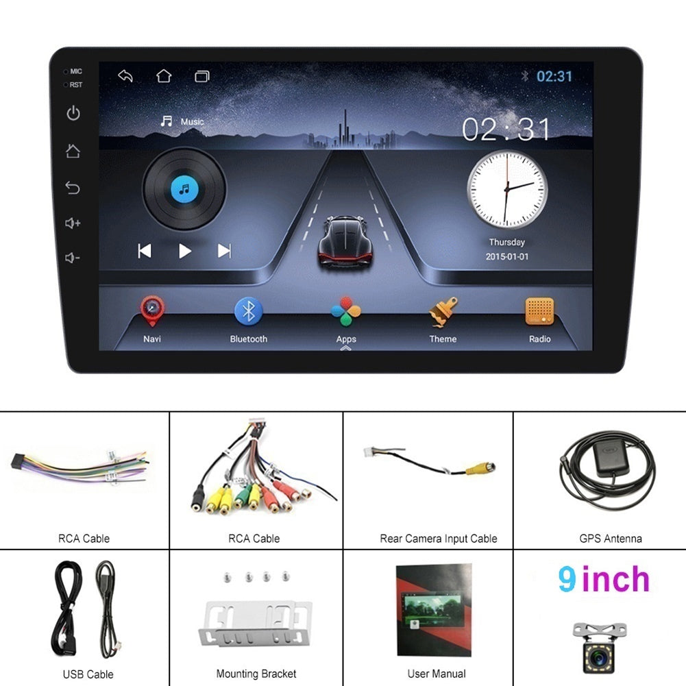 9 Inch Android 11 Car Player Bluetooth Hands-free HD Touch Screen Gps Radio Reversing Display with 12 Lights - Premium Car DVR from Rapidvehicles - Just $104.73! Shop now at Rapidvehicles