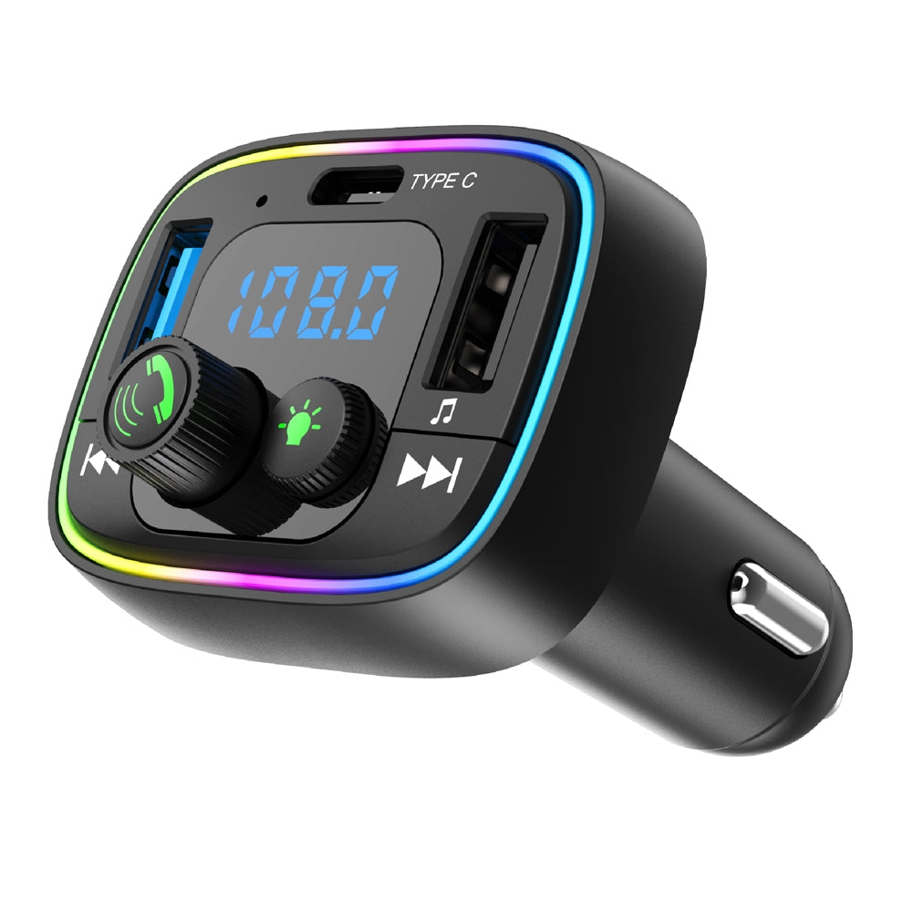 Car Fm Transmitter Bluetooth-compatible Hands-free Calling Lossless Music Player Dual Usb Charger Car Kit black - Premium Car Chargers from Rapidvehicles - Just $16.99! Shop now at Rapidvehicles