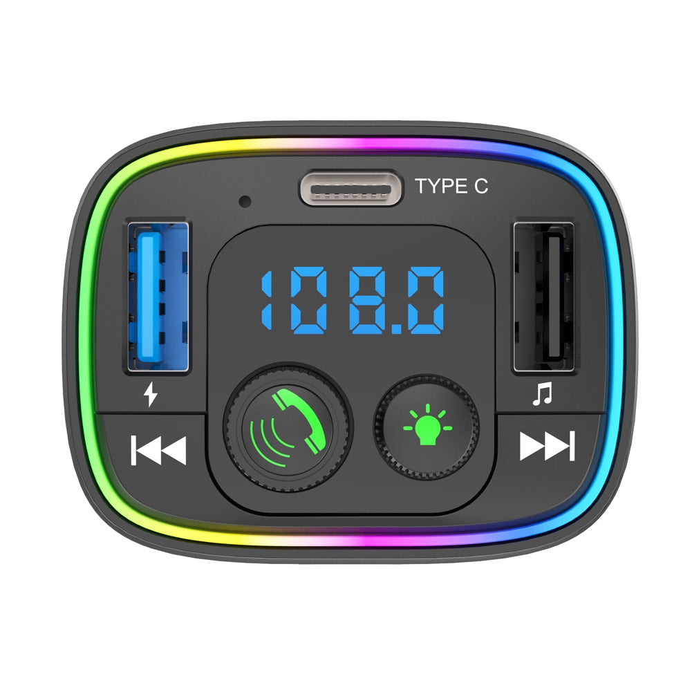 Car Fm Transmitter Bluetooth-compatible Hands-free Calling Lossless Music Player Dual Usb Charger Car Kit black - Premium Car Chargers from Rapidvehicles - Just $16.99! Shop now at Rapidvehicles