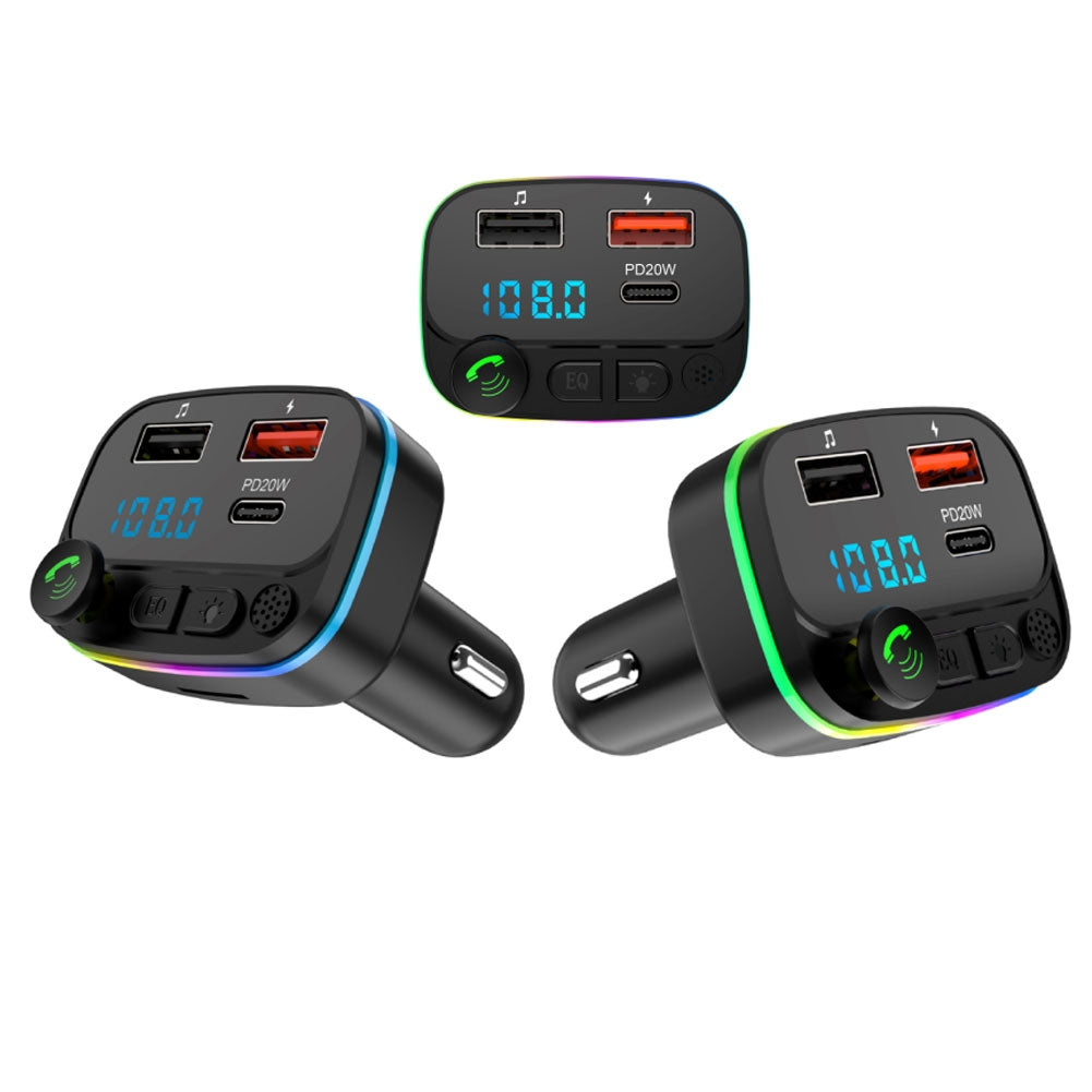 Car Charger Bluetooth-compatible 5.0 Fm Transmitter Hands-free Calling Dual Usb Music Player Car Audio Receiver black - Premium Car Chargers from Rapidvehicles - Just $17.99! Shop now at Rapidvehicles