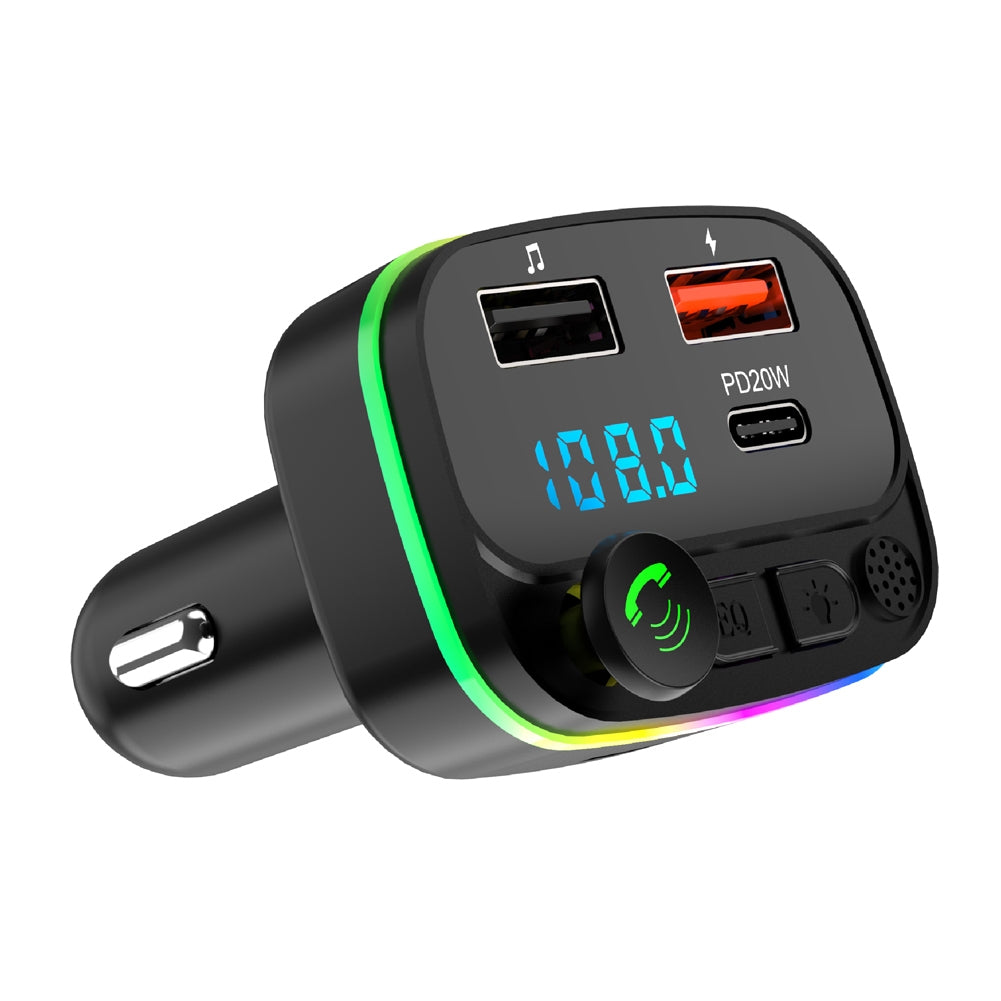 Car Charger Bluetooth-compatible 5.0 Fm Transmitter Hands-free Calling Dual Usb Music Player Car Audio Receiver black - Premium Car Chargers from Rapidvehicles - Just $17.99! Shop now at Rapidvehicles