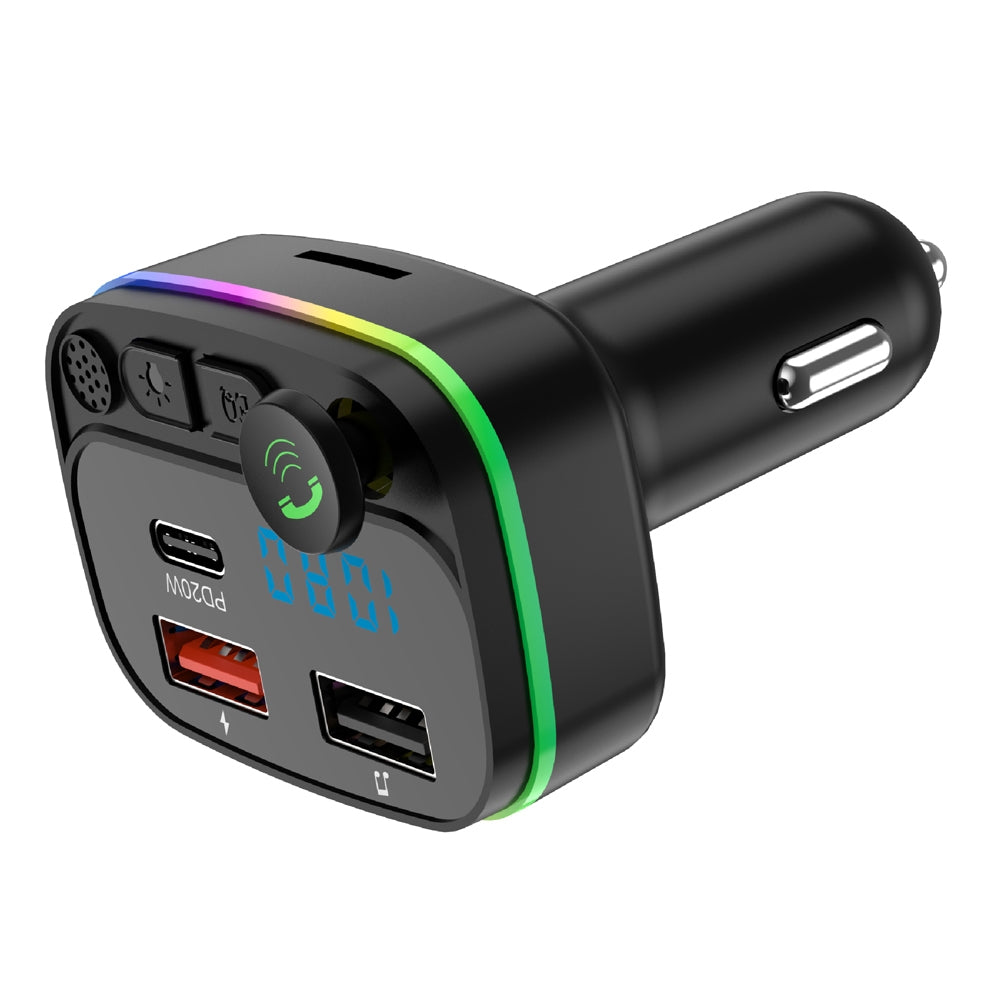 Car Charger Bluetooth-compatible 5.0 Fm Transmitter Hands-free Calling Dual Usb Music Player Car Audio Receiver black - Premium Car Chargers from Rapidvehicles - Just $17.99! Shop now at Rapidvehicles