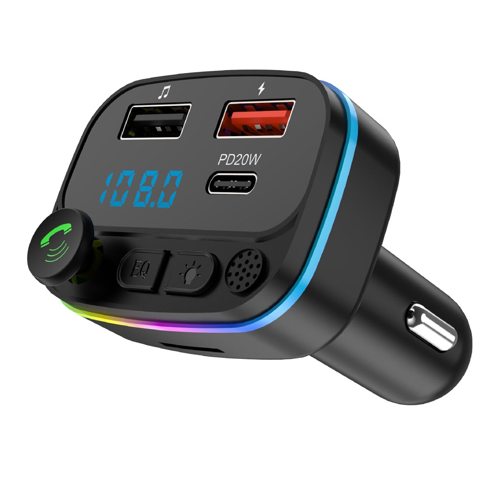 Car Charger Bluetooth-compatible 5.0 Fm Transmitter Hands-free Calling Dual Usb Music Player Car Audio Receiver black - Premium Car Chargers from Rapidvehicles - Just $17.99! Shop now at Rapidvehicles