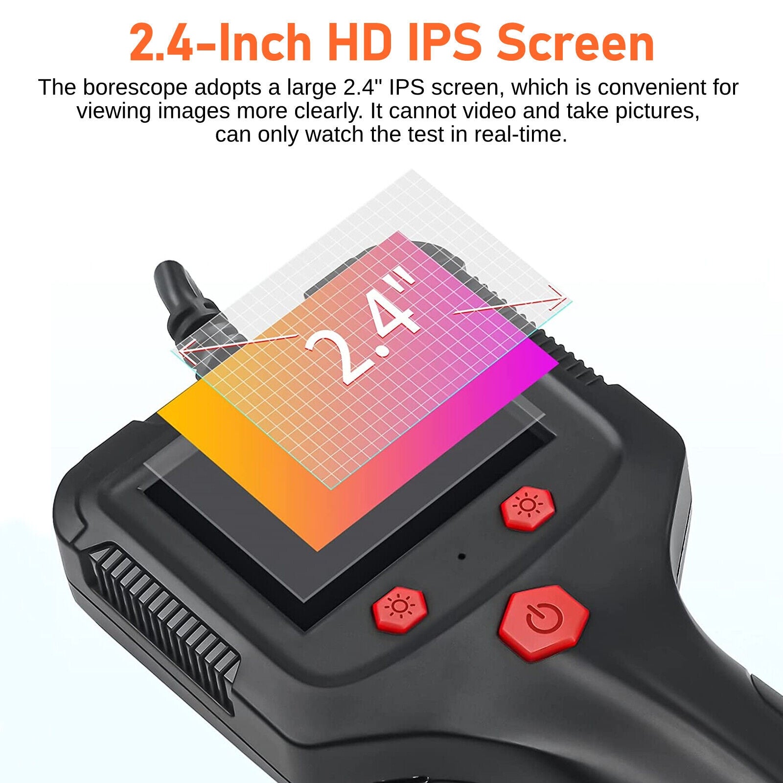 Portable Pipe Endoscope with Screen 8mm Lens Hd Camera Handheld Industrial Peepscope Detector Front 2m Black - Premium OBD & Diagnostic Tools from Rapidvehicles - Just $44.99! Shop now at Rapidvehicles