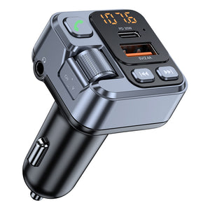 Car Fm Transmitter Bluetooth-compatible Hands-free Aux Player 2.4a Type-c Pd30w Quick Charge Adapter black - Premium Car Chargers from Rapidvehicles - Just $23.99! Shop now at Rapidvehicles