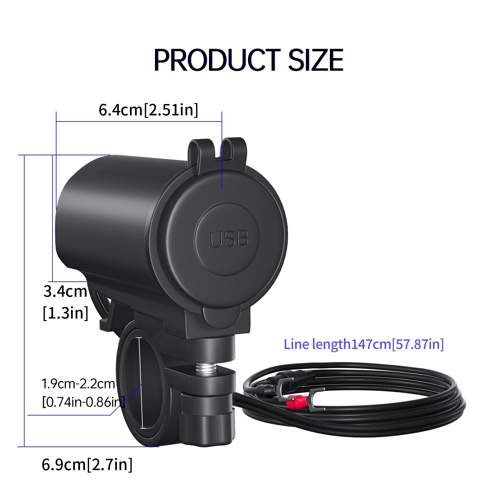 Motorcycle Usb Charger Dual Usb Port Double Aperture Mobile Phone Charging Adapter Modified Accessories black - Premium Car Chargers from Rapidvehicles - Just $26.99! Shop now at Rapidvehicles