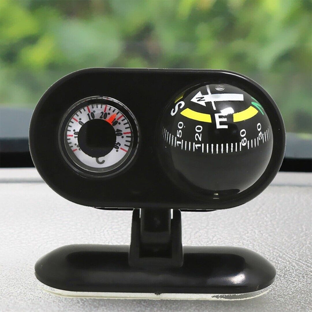 2-in-1 Car Compass Ball Thermometer Dashboard Self Adhesive Mount - Premium Car Organizers from Rapidvehicles - Just $11.99! Shop now at Rapidvehicles