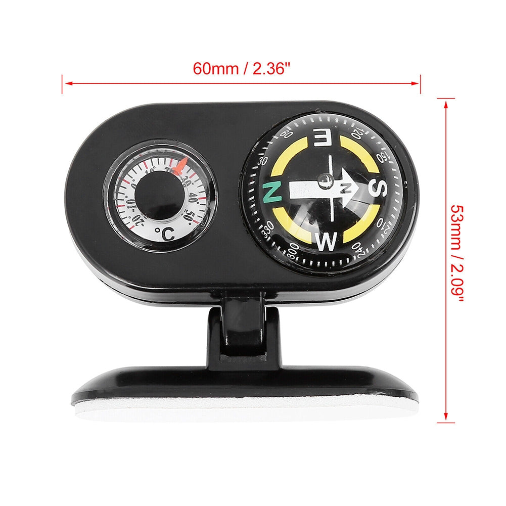 2-in-1 Car Compass Ball Thermometer Dashboard Self Adhesive Mount - Premium Car Organizers from Rapidvehicles - Just $11.99! Shop now at Rapidvehicles