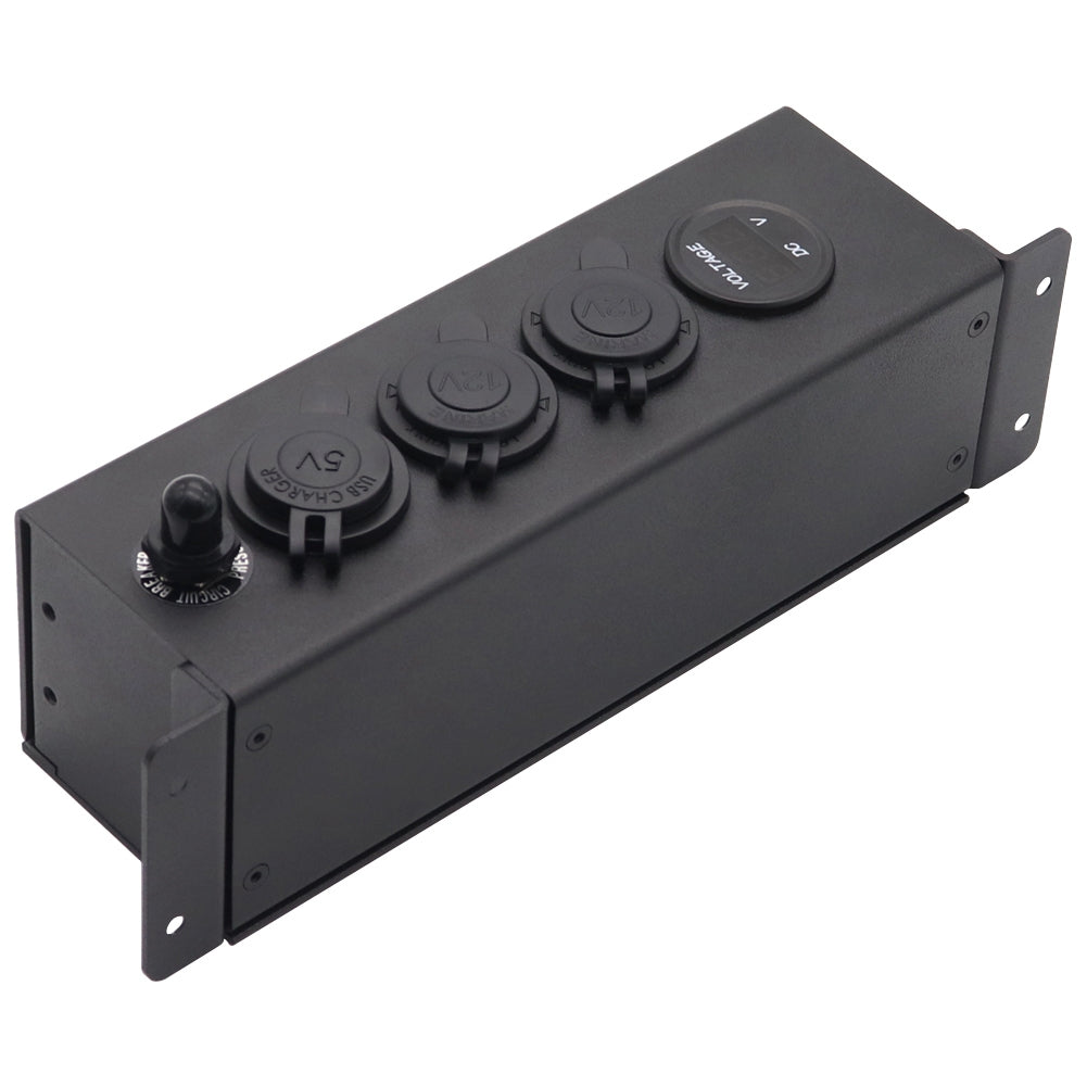 Car Power Supply Socket Box Voltmeter Charger Power Box with Independent Switch Control Black - Premium Car Chargers from Rapidvehicles - Just $70.99! Shop now at Rapidvehicles