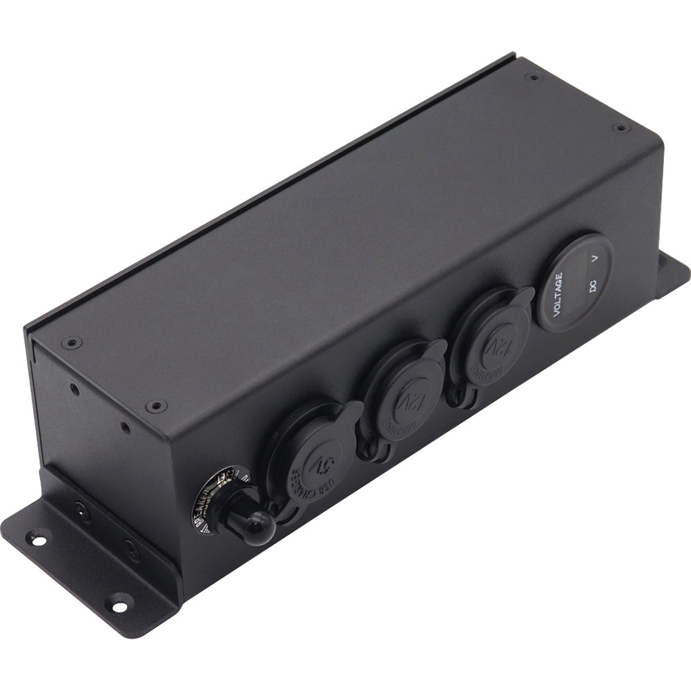 Car Power Supply Socket Box Voltmeter Charger Power Box with Independent Switch Control Black - Premium Car Chargers from Rapidvehicles - Just $70.99! Shop now at Rapidvehicles