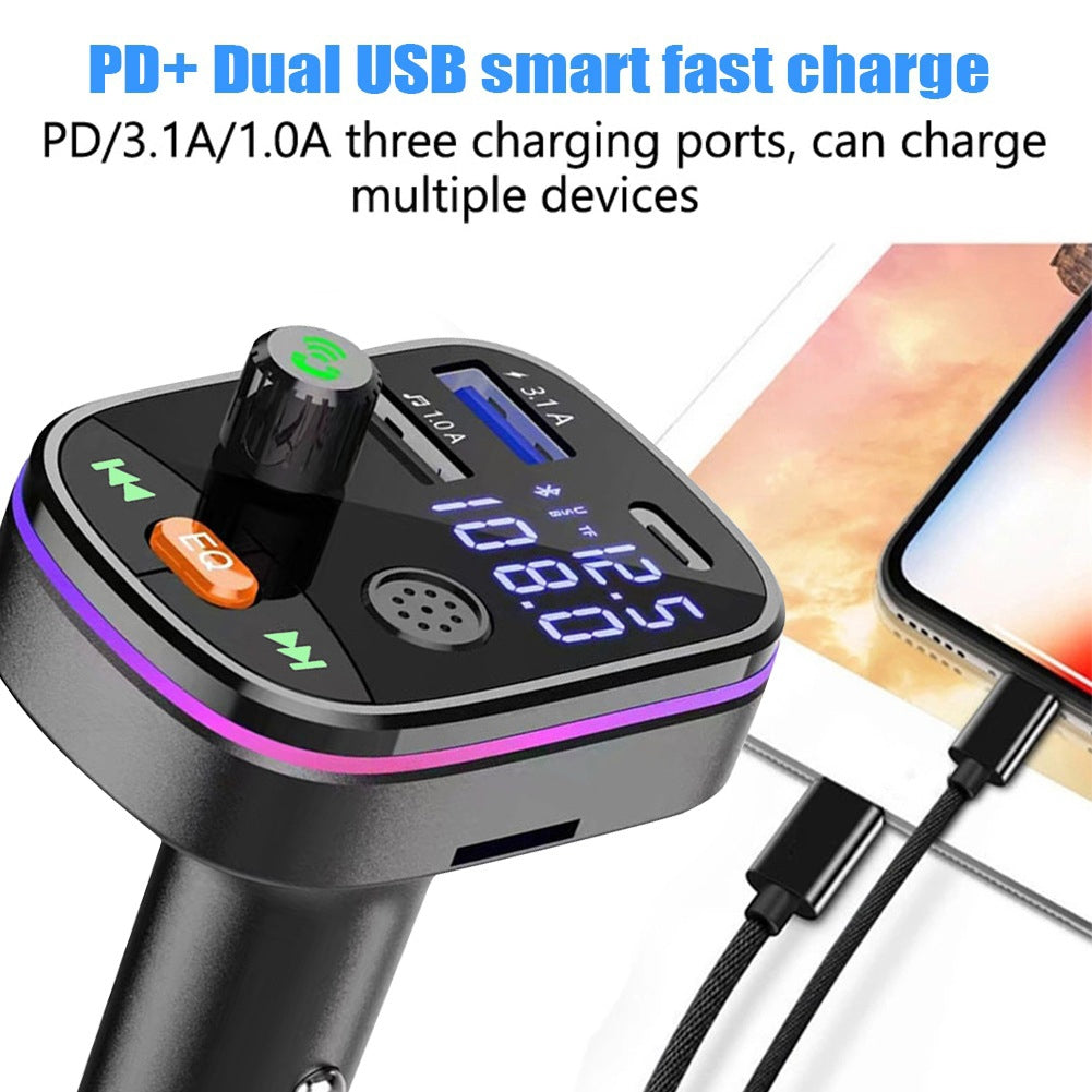 Car Bluetooth Mp3 Fm Transmitter With Usb Charging Port Display Adapter black - Premium Car Chargers from Rapidvehicles - Just $18.99! Shop now at Rapidvehicles