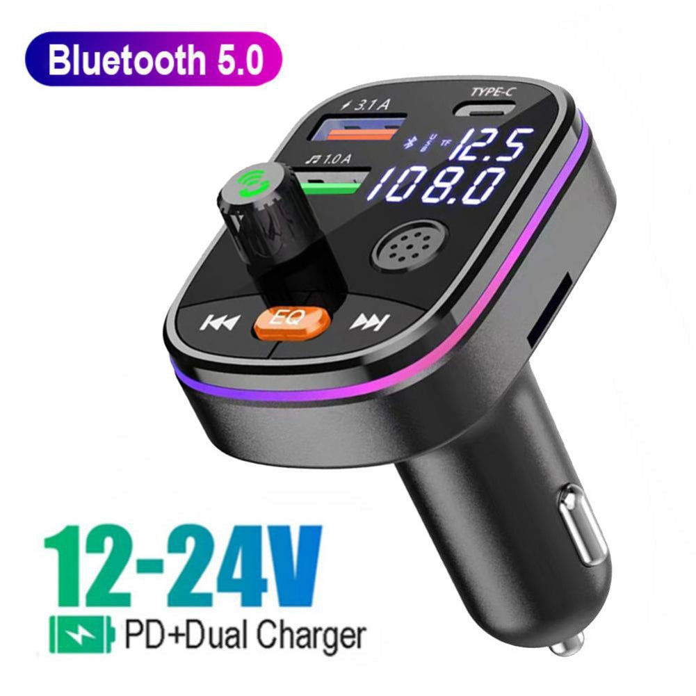 Car Bluetooth Mp3 Fm Transmitter With Usb Charging Port Display Adapter black - Premium Car Chargers from Rapidvehicles - Just $18.99! Shop now at Rapidvehicles