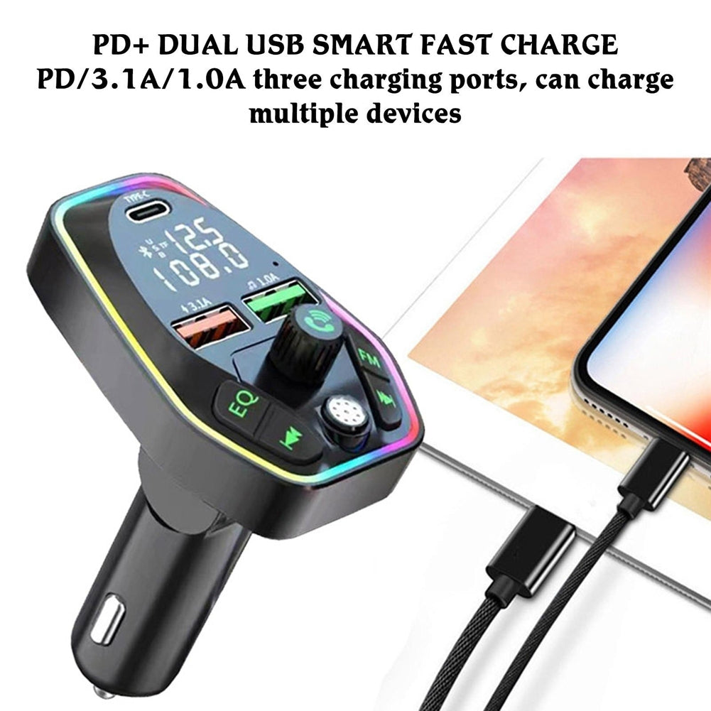 Car Bluetooth Mp3 Wireless Fm Transmitter Dual Screens Display Usb Charging Adapter black - Premium Car Chargers from Rapidvehicles - Just $18.99! Shop now at Rapidvehicles