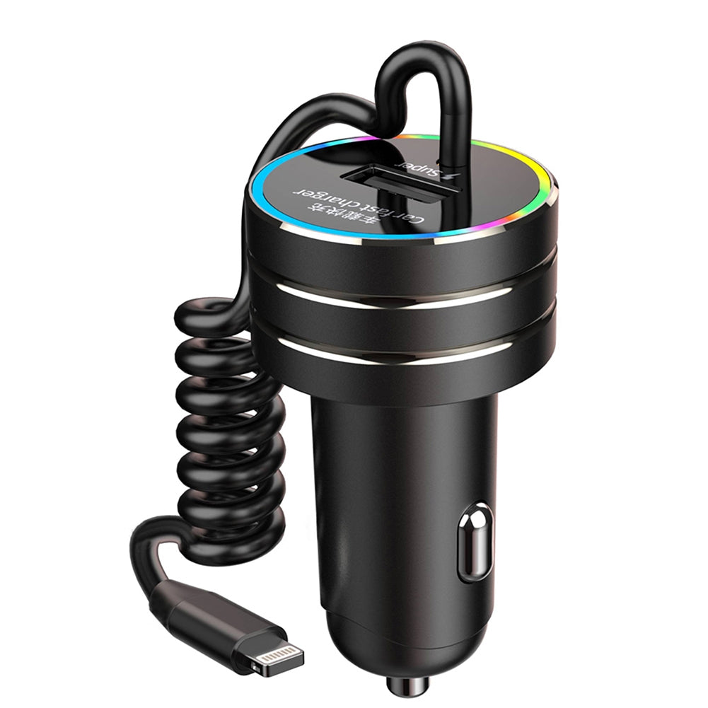 K13 Car Charger With Cable Bluetooth Kit Fast Charging Pd Usb Charger With Light  For Ios Head - Premium Car Chargers from Rapidvehicles - Just $21.99! Shop now at Rapidvehicles