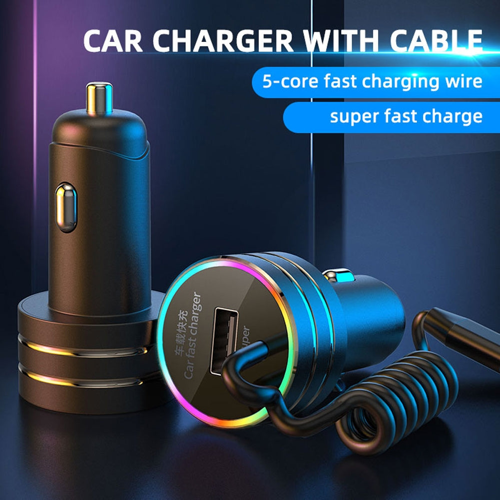 K13 Car Charger With Cable Bluetooth Kit Fast Charging Pd Usb Charger With Light  For Ios Head - Premium Car Chargers from Rapidvehicles - Just $21.99! Shop now at Rapidvehicles