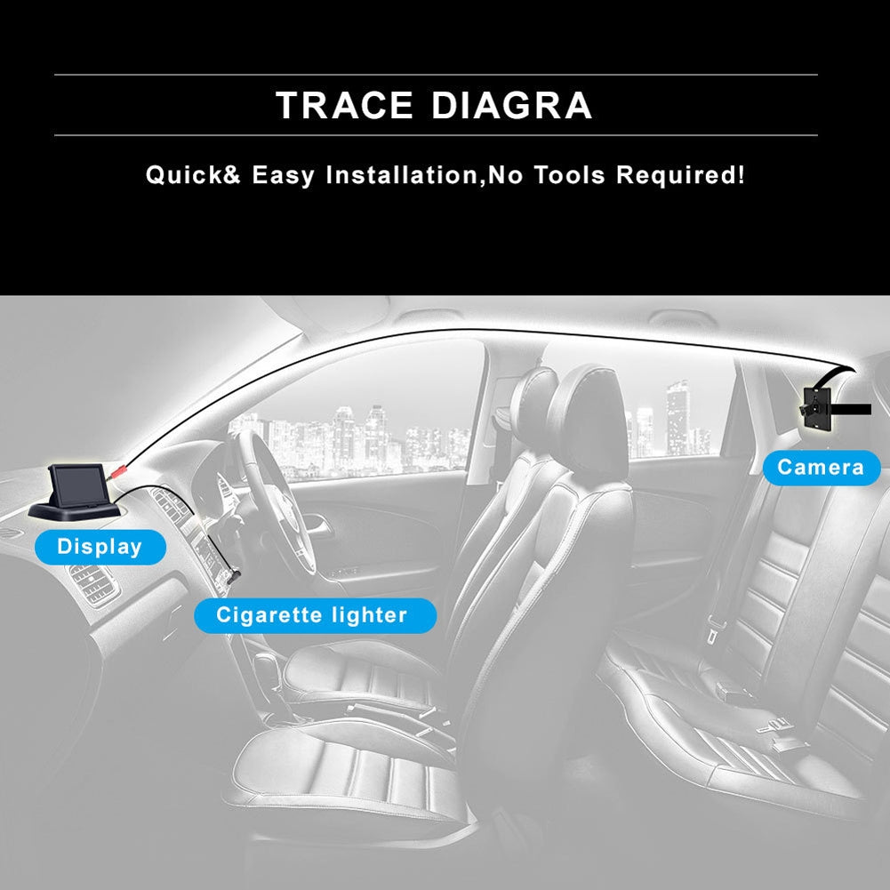 12-24v Car Monitor Folding Screen Display with Cigarette Lighter - Premium Car DVR from Rapidvehicles - Just $66.71! Shop now at Rapidvehicles