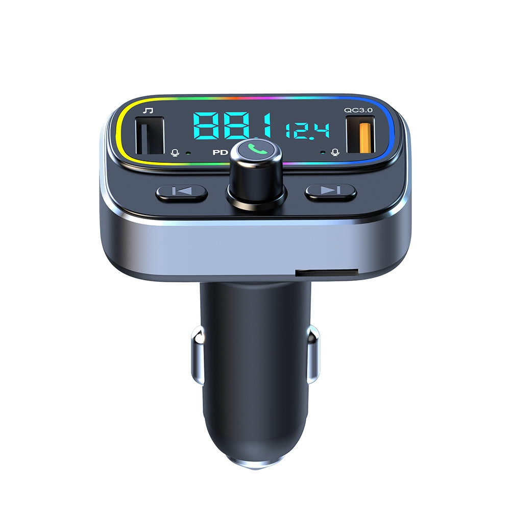 T66 Car Bluetooth Fm Transmitter Rgb Ambient Light Mp3 Player Pd20w Fast Charge Handsfree Kit black - Premium Car Chargers from Rapidvehicles - Just $35.99! Shop now at Rapidvehicles