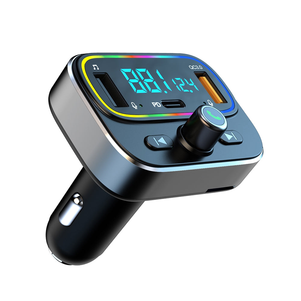 T66 Car Bluetooth Fm Transmitter Rgb Ambient Light Mp3 Player Pd20w Fast Charge Handsfree Kit black - Premium Car Chargers from Rapidvehicles - Just $35.99! Shop now at Rapidvehicles