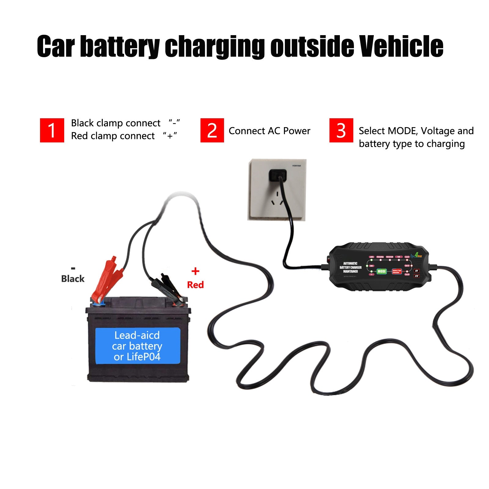 6v4a 12v4a Car Motorcycle Battery Charger Short Circuit Protection Intelligent Repair Battery Charger EU Plug - Premium Motorcycle Accessories from Rapidvehicles - Just $42.99! Shop now at Rapidvehicles