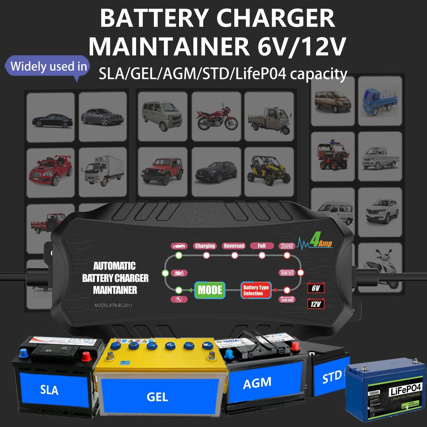 6v4a 12v4a Car Motorcycle Battery Charger Short Circuit - Premium Motorcycle Accessories from Rapidvehicles - Just $56.99! Shop now at Rapidvehicles