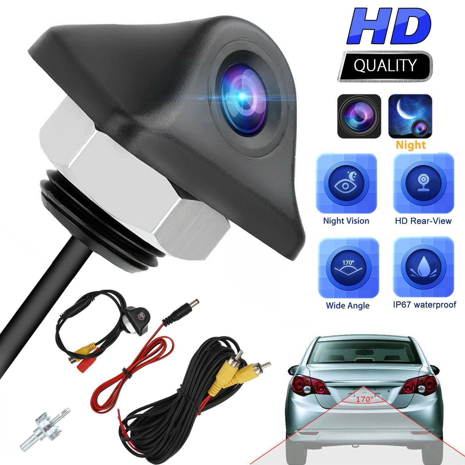 Car Car Rear View Reversing Camera Parking Backup Cam Hd Night Vision Waterproof 170-Degree Camcorder black - Premium Car Rear View Camera from Rapidvehicles - Just $19.99! Shop now at Rapidvehicles