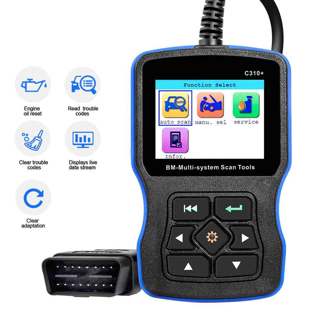 C310+ Car Detector Fault Diagnosis Instrument Tool Multilingual Code Reading Card Automobile Scan Tool Blue Black - Premium OBD & Diagnostic Tools from Rapidvehicles - Just $85.99! Shop now at Rapidvehicles