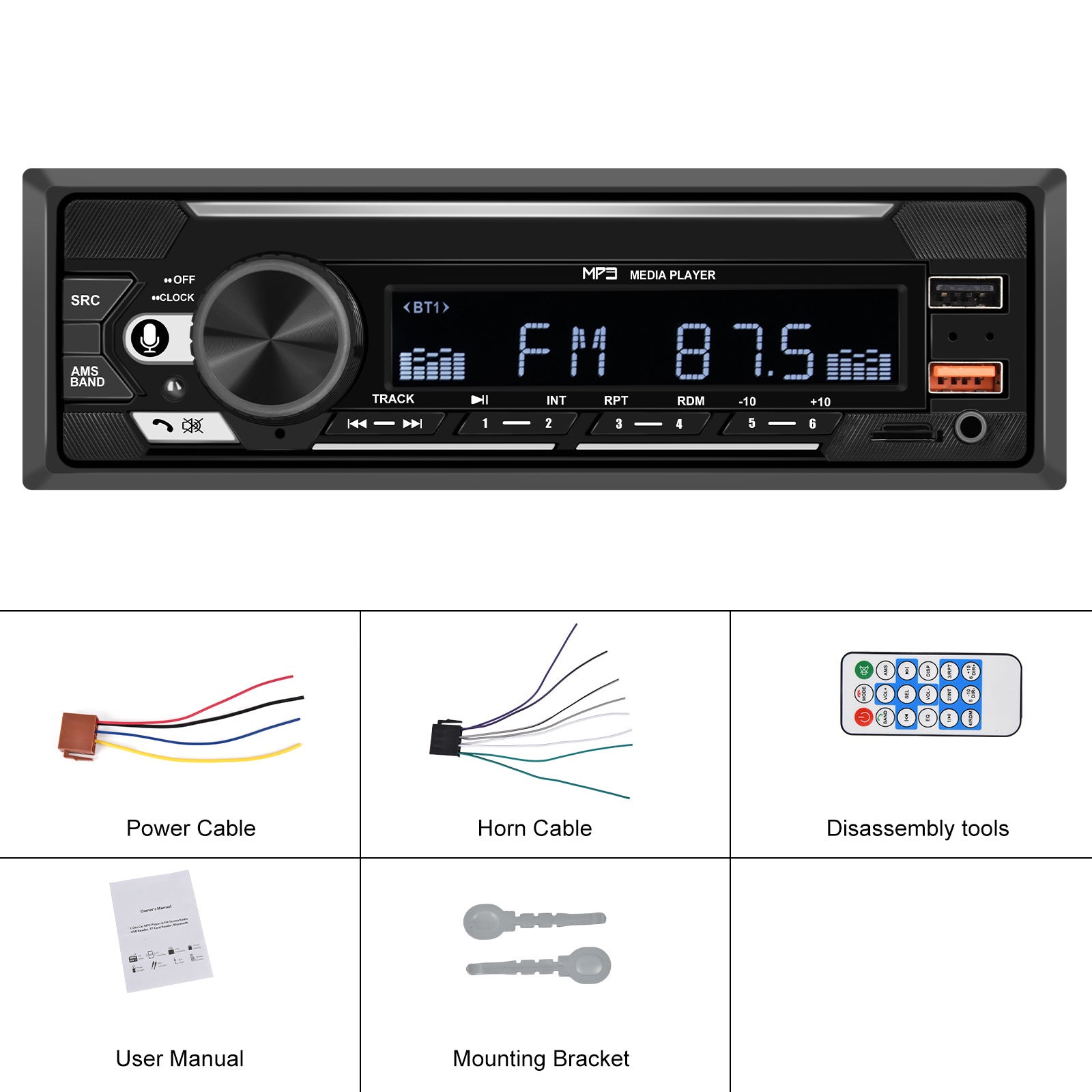 1 Din 740 Car Mp3 Player Dual Bluetooth Remote Control Radio U - Premium Other Car Electronics from Rapidvehicles - Just $46.99! Shop now at Rapidvehicles