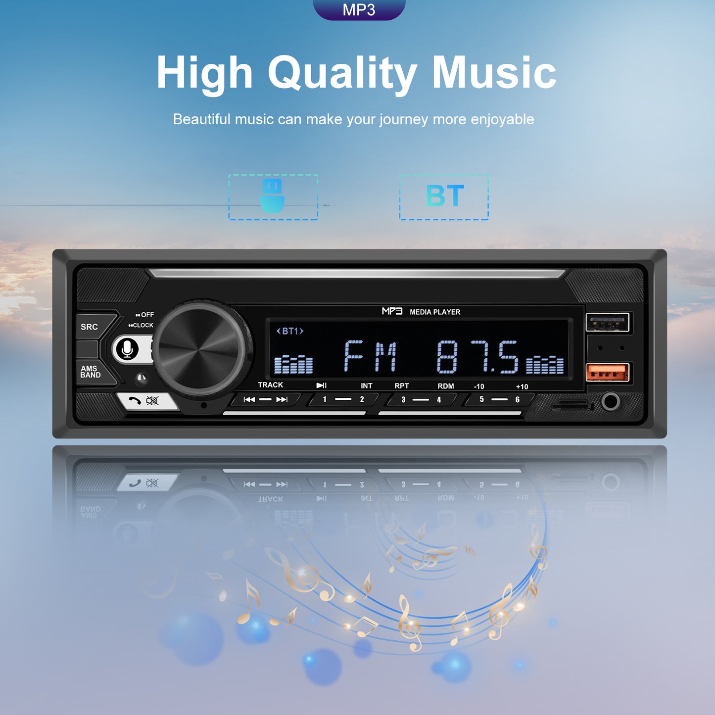 1 Din 740 Car Mp3 Player Dual Bluetooth Remote Control Radio U - Premium Other Car Electronics from Rapidvehicles - Just $46.99! Shop now at Rapidvehicles