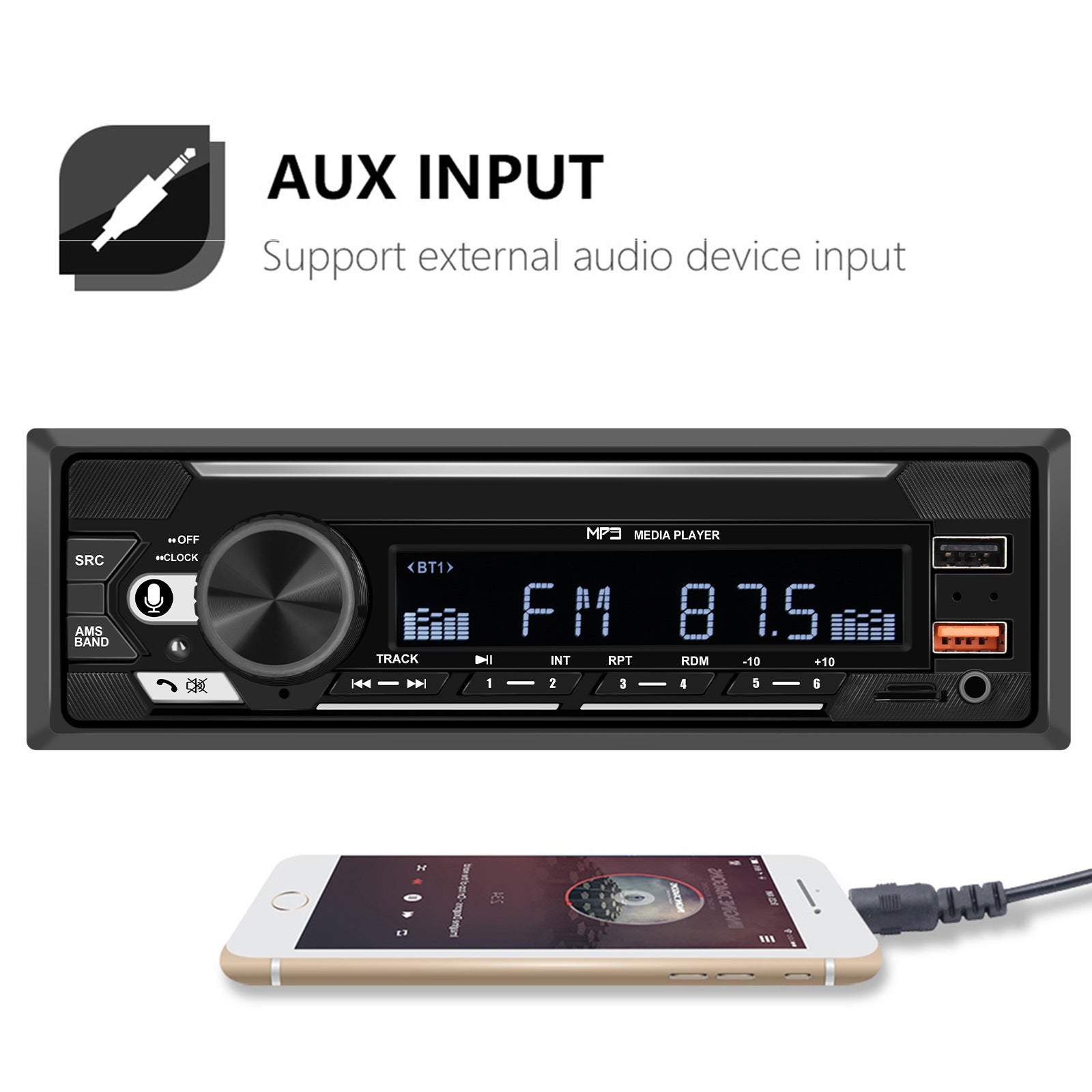 1 Din 740 Car Mp3 Player Dual Bluetooth Remote Control Radio U - Premium Other Car Electronics from Rapidvehicles - Just $46.99! Shop now at Rapidvehicles