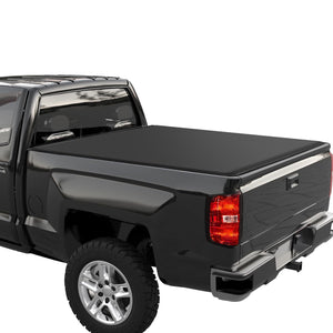 US GARVEE Soft Quad Fold 6.6ft Truck Bed Tonneau Cover Compatible with 2014-2018 Chevrolet Silverado 1500 Black - Premium Automotive Accessories from Rapidvehicles - Just $247.99! Shop now at Rapidvehicles