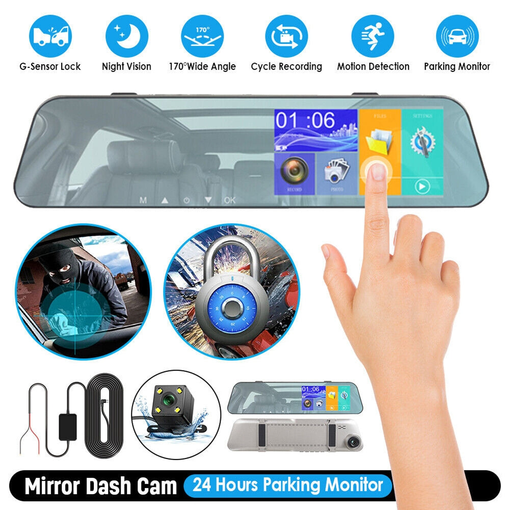 5-inch Rearview Mirror Car Dvr Dash Cam 1080P 2.5d Touch Night Vision Front Rear HD Video Driving Recorder - Premium Car Rear View Camera from Rapidvehicles - Just $48.38! Shop now at Rapidvehicles