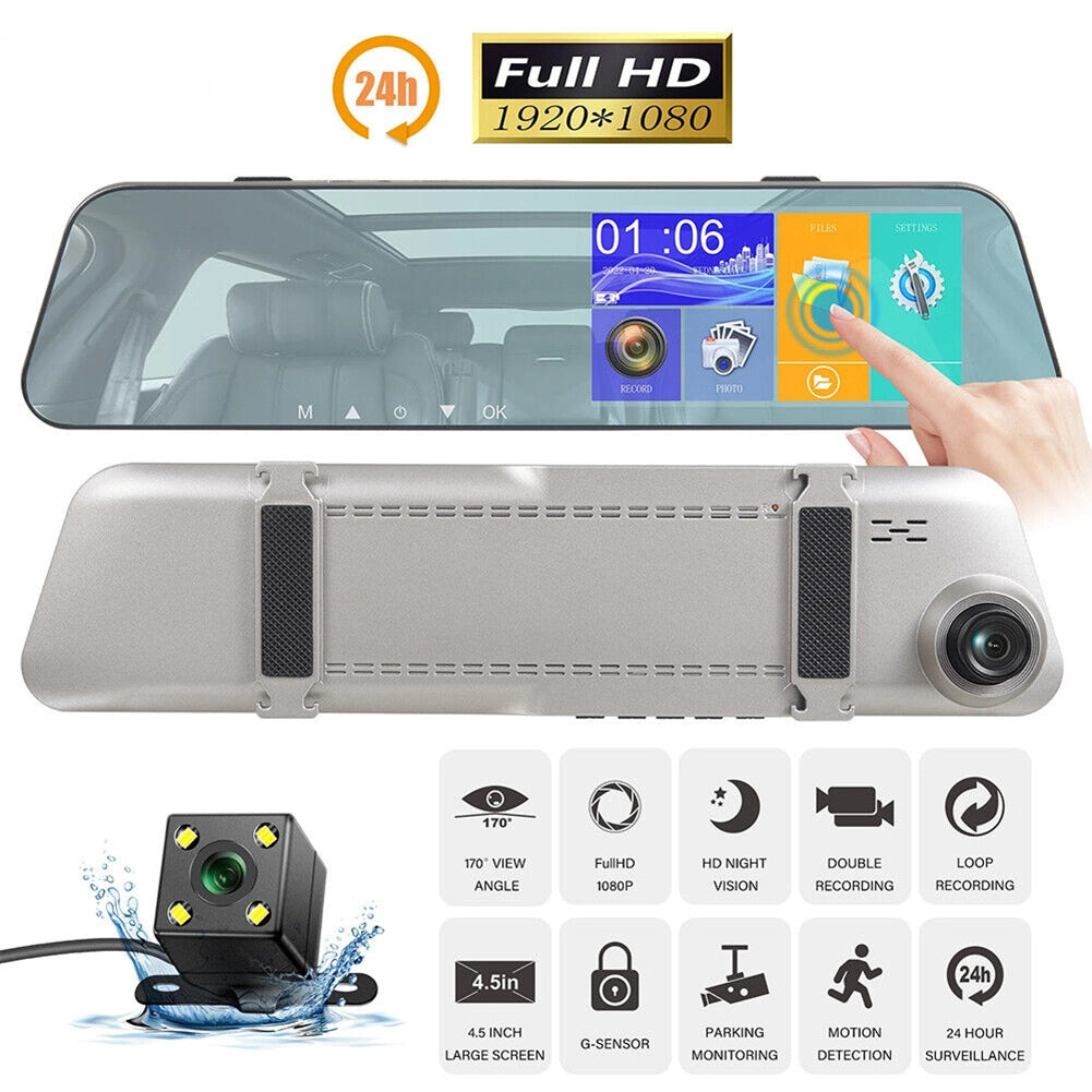 5-inch Rearview Mirror Car Dvr Dash Cam 1080P 2.5d Touch Night Vision Front Rear HD Video Driving Recorder - Premium Car Rear View Camera from Rapidvehicles - Just $48.38! Shop now at Rapidvehicles