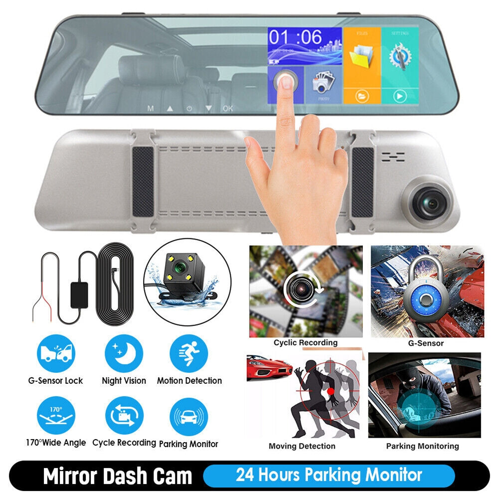 5-inch Rearview Mirror Car Dvr Dash Cam 1080P 2.5d Touch Night Vision Front Rear HD Video Driving Recorder - Premium Car Rear View Camera from Rapidvehicles - Just $48.38! Shop now at Rapidvehicles