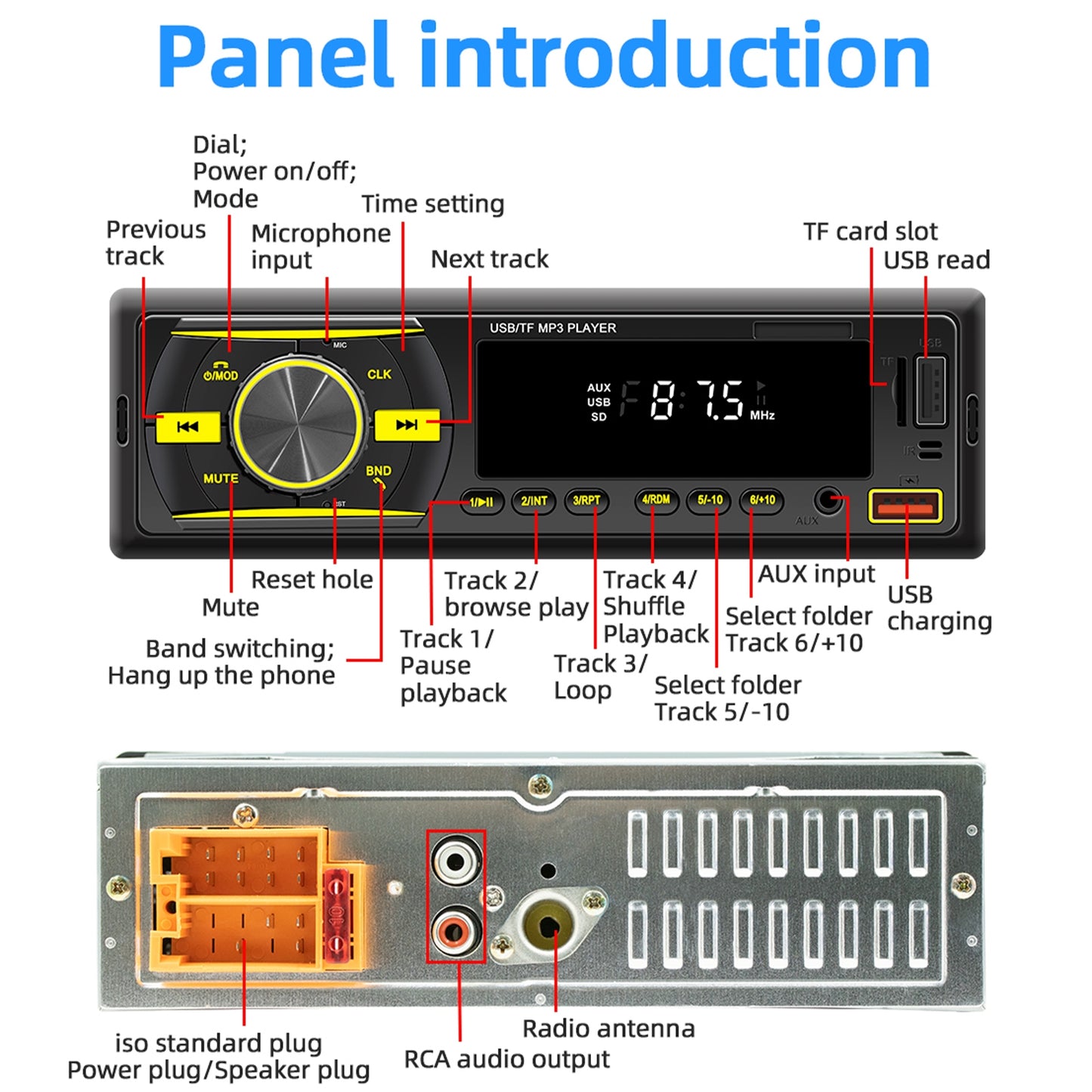 Car Fm Radio Bluetooth Mp3 Player Usb Charging Rca Audio - Premium Other Car Electronics from Rapidvehicles - Just $44.99! Shop now at Rapidvehicles